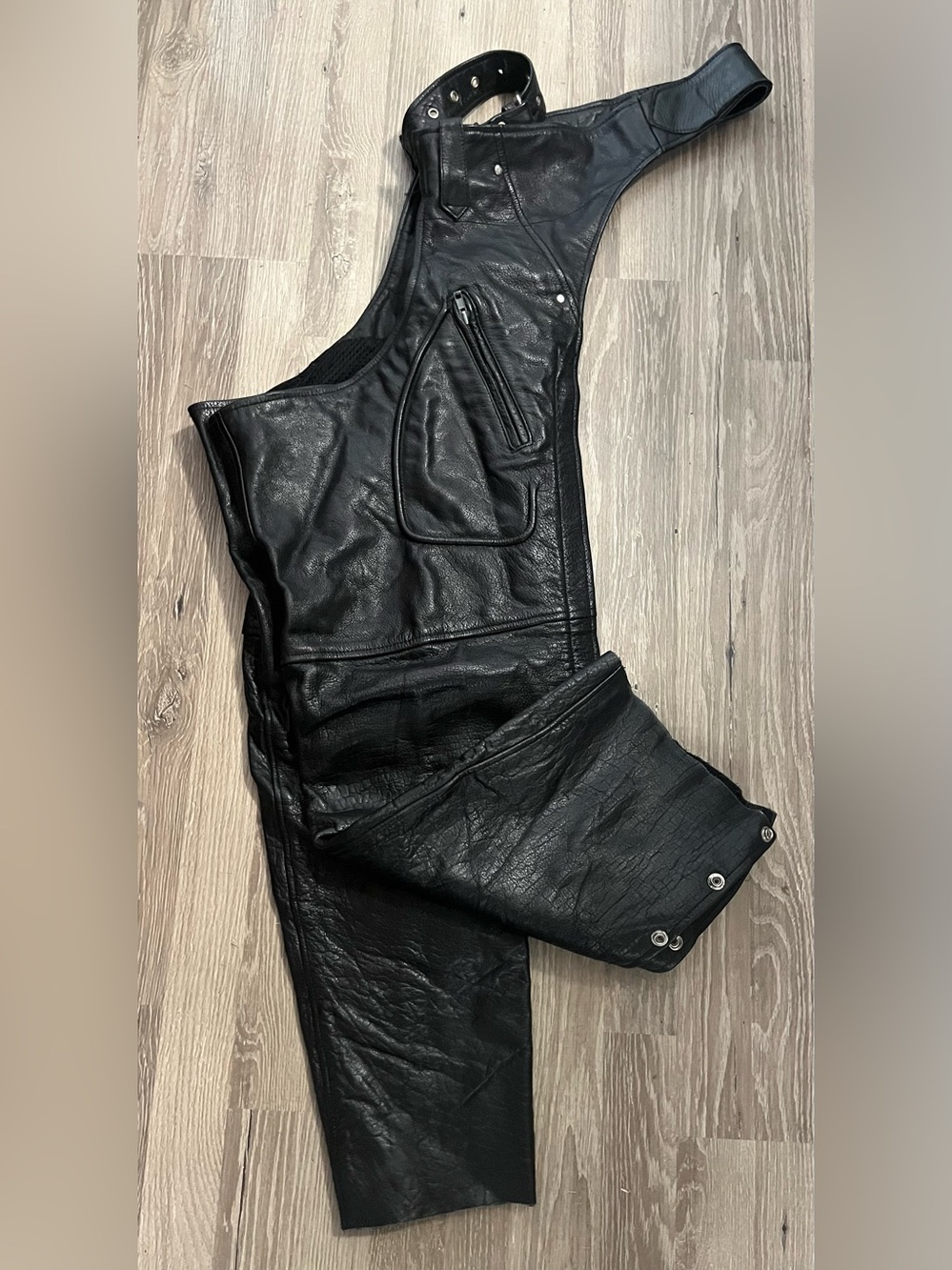 Leather motorcycle chaps/XL